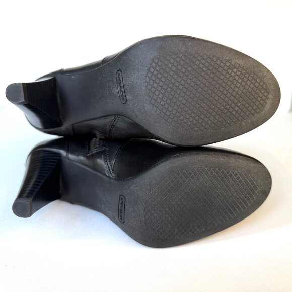 Coach Addie Leather Knee High Boots Black Heeled Side Zip Womens Size 7B - Picture 11 of 15